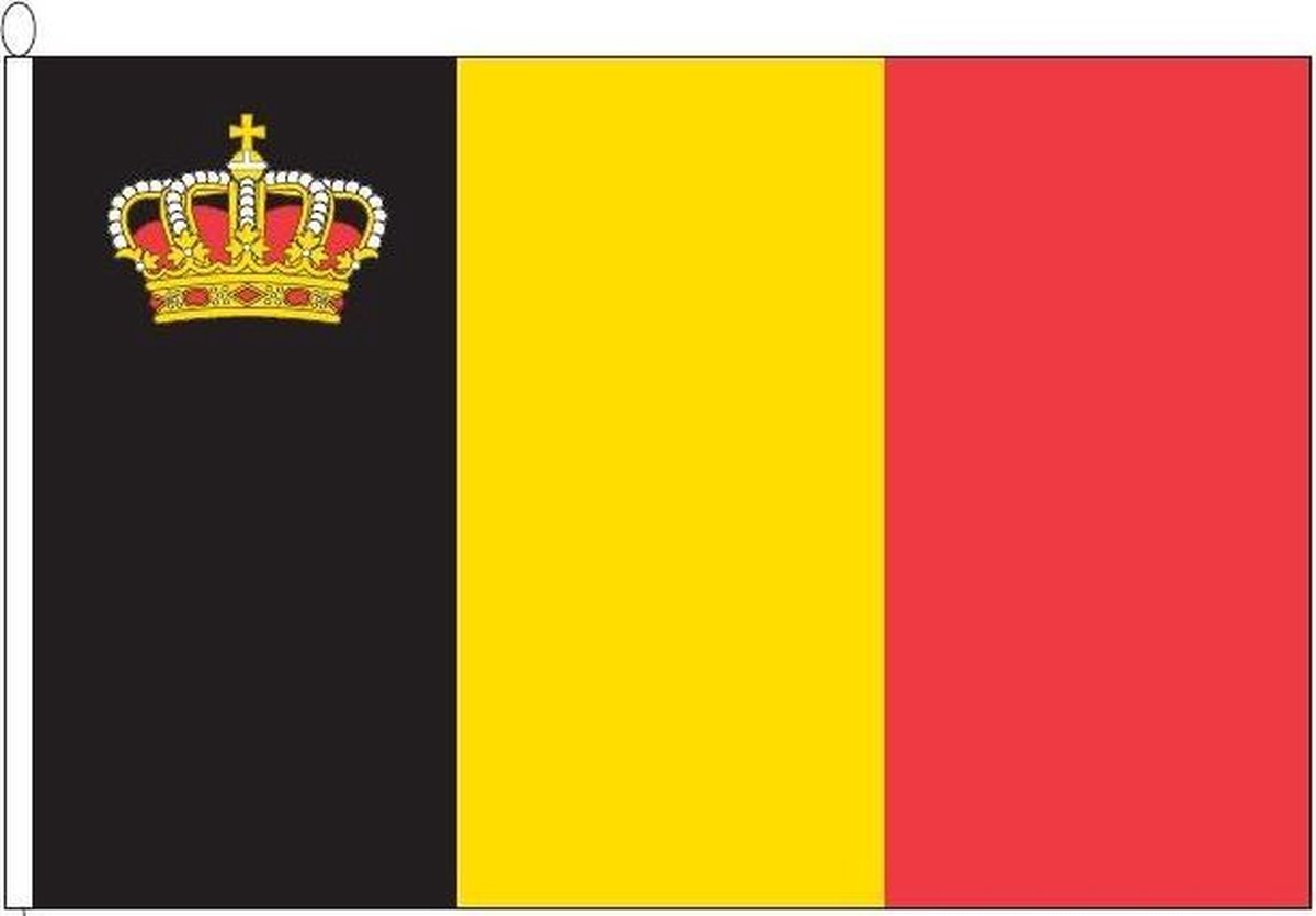 vlag Belgie met kroon 100x150cm | bol