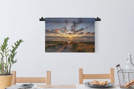 Tapisserie Calme - Coucher de soleil coloré sur les dunes calmes Tapisserie coton 60x40 cm - Tapisserie murale avec photo