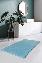 Nerge.be | Havai Turquoise 80x140 cm | %100 Acrylic - Handmade | Badmat Set | Antislip | Washable in the Machine | Soft surface