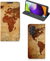 Wallet Bookcase Geschikt voor Samsung Galaxy A52 Telefoonhoesje Wereldkaart