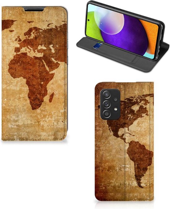 Wallet Bookcase Samsung Galaxy A52 Telefoonhoesje Wereldkaart | bol.com
