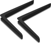 12x stuks plankdrager / plankdragers aluminium zwart 15 x 20 cm - schapdragers - planksteun / planksteunen