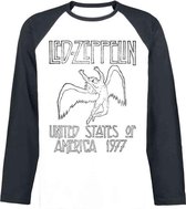 Led Zeppelin Longsleeve shirt -S- USA 77 Wit/Zwart