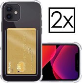 Hoes voor iPhone 11 Hoesje Card Case Met Pasjeshouder Shockproof Transparant - 2x