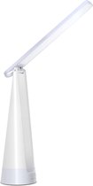 LED Tafellamp - Igan Rainbon - 7W - USB Oplaadfunctie - RGB - Natuurlijk Wit 4000K - Dimbaar - Mat Wit