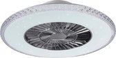 LED Plafondlamp met Ventilator - Plafondventilator - Nitron Haron - 40W - Rond - Mat Chroom - Kunststof