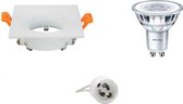 PHILIPS - LED Spot Set - CorePro 827 36D - GU10 Fitting - Inbouw Vierkant - Mat Wit - 4.6W - Warm Wit 2700K - 85mm