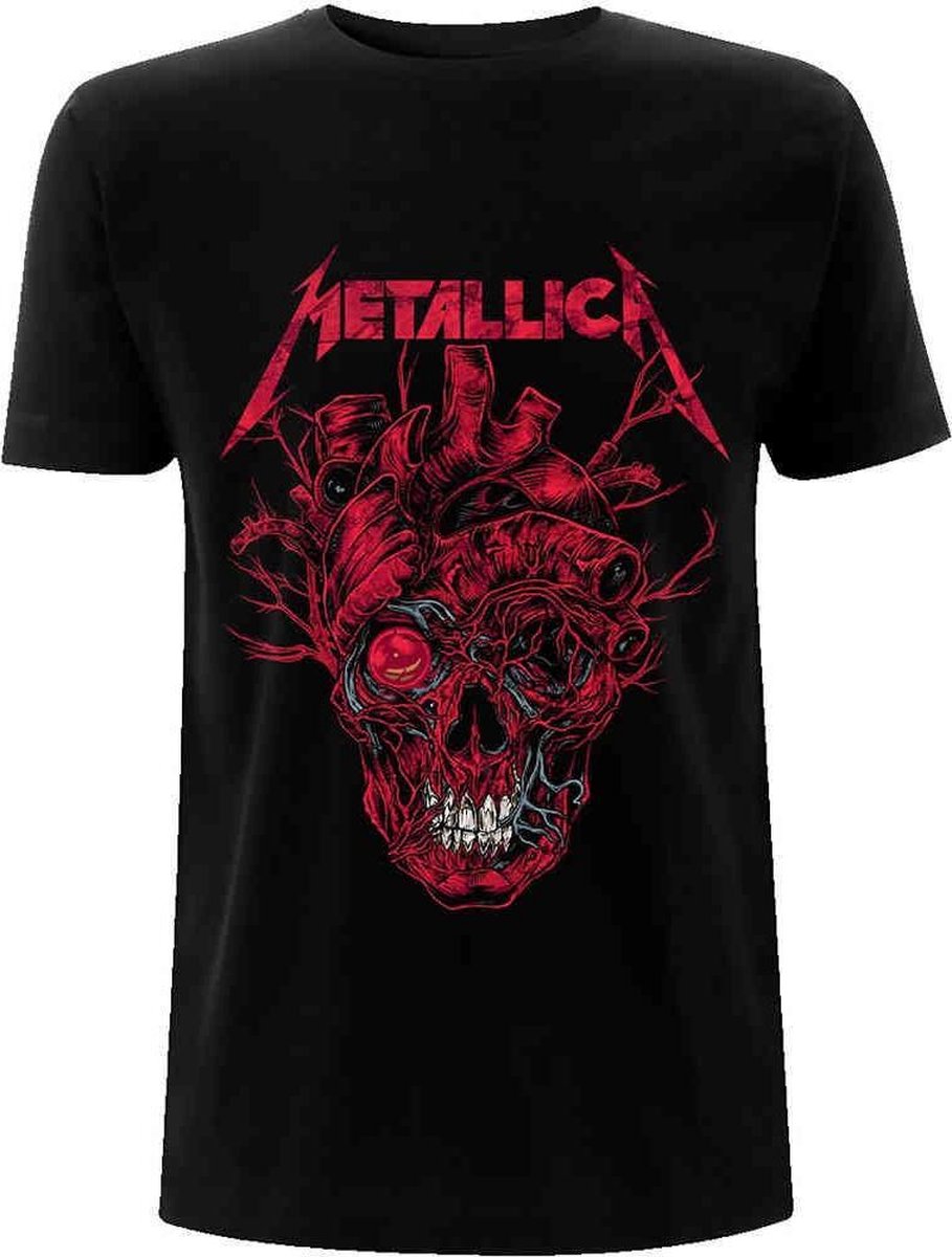 Metallica - Heart Skull Heren T-shirt - XL - Zwart