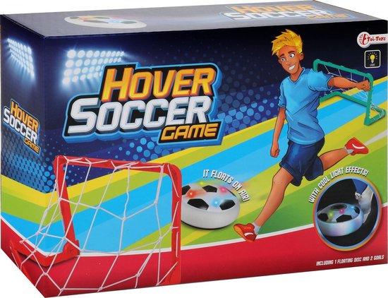 Spel 'Hover Voetbal' schijf met lichteffecten | voetbal | 2 doelen | voetbalspel |binnen voetbal - Toi Toys BV