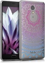 kwmobile telefoonhoesje voor Lenovo P2 - Hoesje voor smartphone in blauw / roze / transparant - Indian Sun design