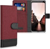 kwmobile telefoonhoesje voor Google Pixel 4 XL - Hoesje met pasjeshouder in donkerrood / zwart - Case met portemonnee