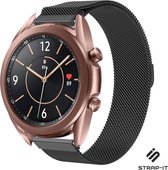 Milanees Smartwatch bandje - Geschikt voor  Samsung Galaxy Watch 3 Milanese band 41mm  - zwart - Strap-it Horlogeband / Polsband / Armband