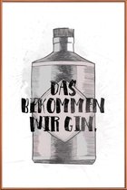 JUNIQE - Poster met kunststof lijst Gin -30x45 /Grijs & Wit