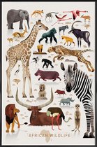 JUNIQE - Poster in kunststof lijst Vintage Afrika -60x90 /Kleurrijk