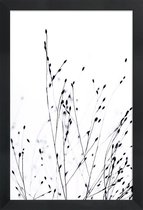 JUNIQE - Poster in houten lijst Black Grass -60x90 /Wit & Zwart