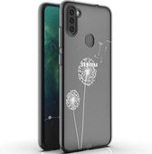 iMoshion Hoesje Geschikt voor Samsung Galaxy M11 / A11 Hoesje Siliconen - iMoshion Design hoesje - Wit / Transparant / Dandelion