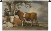Wandkleed - Wanddoek - De stier - Schilderij van Paulus Potter - 180x135 cm - Wandtapijt