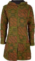 Dames Vest van Katoen met Polyester Fleece voering en vaste capuchon - SHAKALOHA - W Petunia Long Lined MossOrange 3XL.