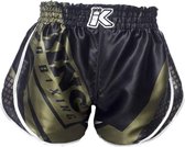 King Stormking 1 Muay Thai Kickboks Broekje Zwart Groen Kies uw maat Kickboks Broek: L = maat 31/32 | 70-80kg