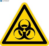 Simbol - Stickers Biologisch Besmettingsgevaar (W009) - Duurzame Kwaliteit - Formaat ▲ 10 x 10 x 10 cm.