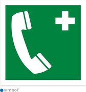 Simbol - Stickers Telefoon Voor Noodgevallen - Noodtelefoon (E004) - Duurzame Kwaliteit - Formaat 25 x 25 cm.