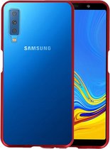 Magnetic Back Cover voor Galaxy A7 2018 Rood - Transparant