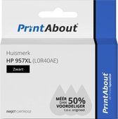 PrintAbout huismerk Inktcartridge 957XL (L0R40AE) Zwart Hoge capaciteit geschikt voor HP
