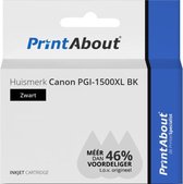 PrintAbout huismerk Inktcartridge PGI-1500XL BK Zwart Hoge capaciteit geschikt voor Canon