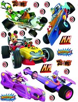 Disney muursticker Mickey Mouse & Donald Duck geel, groen en paars - 600163 - 65 x 85 cm