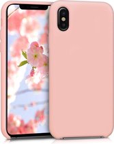 kwmobile telefoonhoesje voor Apple iPhone X - Hoesje met siliconen coating - Smartphone case in roségoud