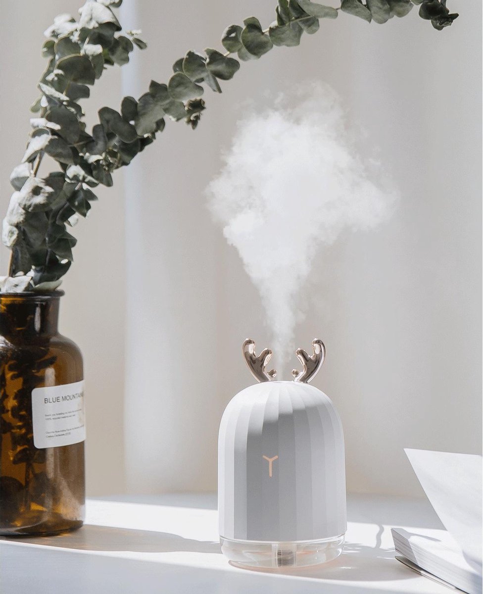 Apeirom Just Lovely Humidifier - Diffuser - Full Rainbow LED Lamp - Diffuser Aromatherapie - Luchtbevochtiger - Wit