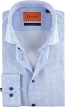 Suitable Jersey Overhemd Print Blauw - maat 38