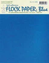 LeCrea - Flock paper blauw self-adhesive 15x15 cm 10 vellen 51.1093