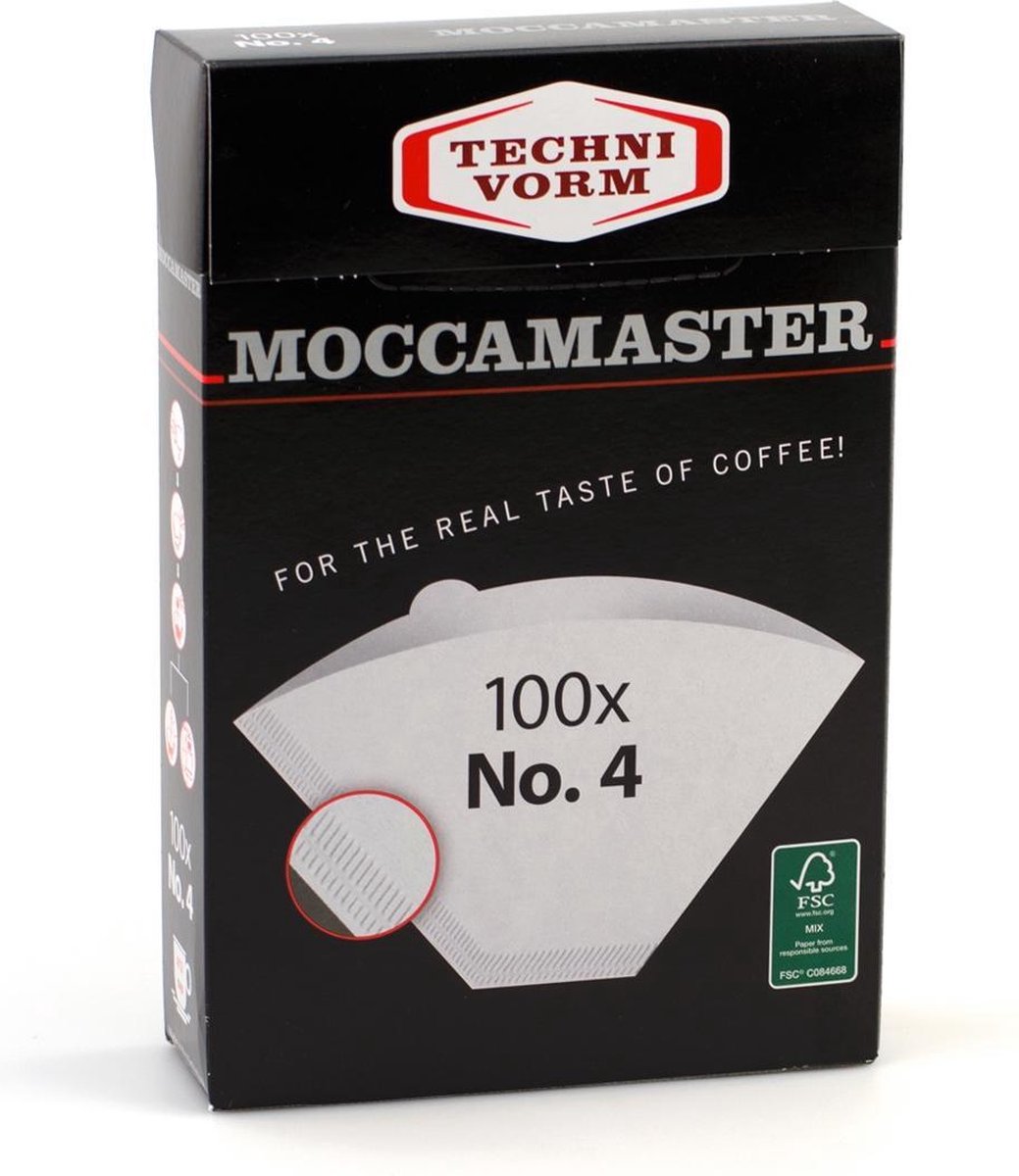 Moccamaster Filters - Koffiefilters - Wit - Nr. 4 - 100 stuks | bol.com