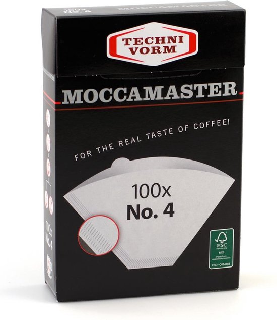 Moccamaster Filters - Koffiefilters - Wit - Nr. 4 - 100 stuks
