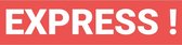 Express! sticker 200 x 50 mm, oranje/wit