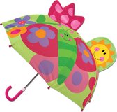Stephen Joseph - Pop-up paraplu voor kinderen - Vlinder - Groen - maat Onesize