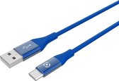 USB-Kabel Type-C, 1 meter, Blauw - Siliconen - Celly | Feeling