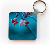 Sleutelhanger - Uitdeelcadeautjes - Rood - Bloem - IJzel - Plastic