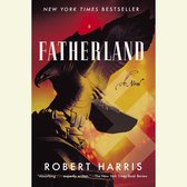 Livre 'Fatherland' de Robert Harris, avec une statue d'aigle et un symbole nazi sur la couverture.