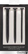 Silicone Screw Plug Set - Urethral Sounding - Black