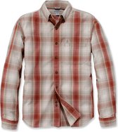 Carhartt ESSENTIAL PLAID SHIRT Long Sleeve DARK BARN RED mannen - Flanellen Overhemd