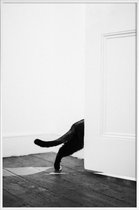 JUNIQE - Poster met kunststof lijst Sneaking Out -30x45 /Wit & Zwart
