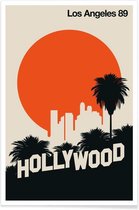 JUNIQE - Poster Vintage Los Angeles 89 -20x30 /Oranje & Zwart