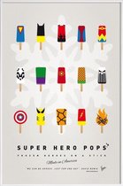 JUNIQE - Poster met kunststof lijst My Superhero Ice Pop - Universe