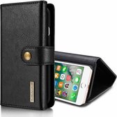 DG.MING voor iPhone 8 Plus & 7 Plus Triple Fold Crazy Horse Texture Horizontale flip magnetische beschermhoes met houder & kaartsleuven & portemonnee (zwart)