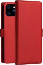 DZGOGO MILO-serie PC + PU horizontale lederen flip-hoes voor iPhone 11, met houder en kaartsleuf en portemonnee (rood)