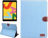 Dibase voor iPad 10.2 inch horizontale flip denim lederen tas, met houder & kaartsleuven & portemonnee & slaap- / wekfunctie (babyblauw)