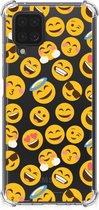 Hoesje met Tekst Geschikt voor Samsung Galaxy A12 Telefoonhoesje met doorzichtige rand Emoji