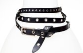 Elvy Fashion - Eyelets/Studs Belt Women 20750 - Black Silver - One Size